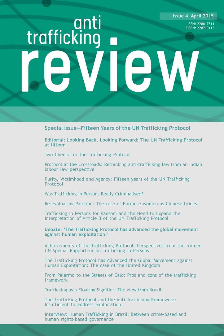 					View No. 4 (2015): Fifteen Years of the UN Trafficking Protocol
				