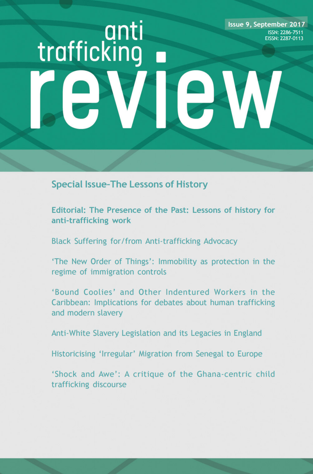 					View No. 9 (2017): Special Issue—The Lessons of History
				