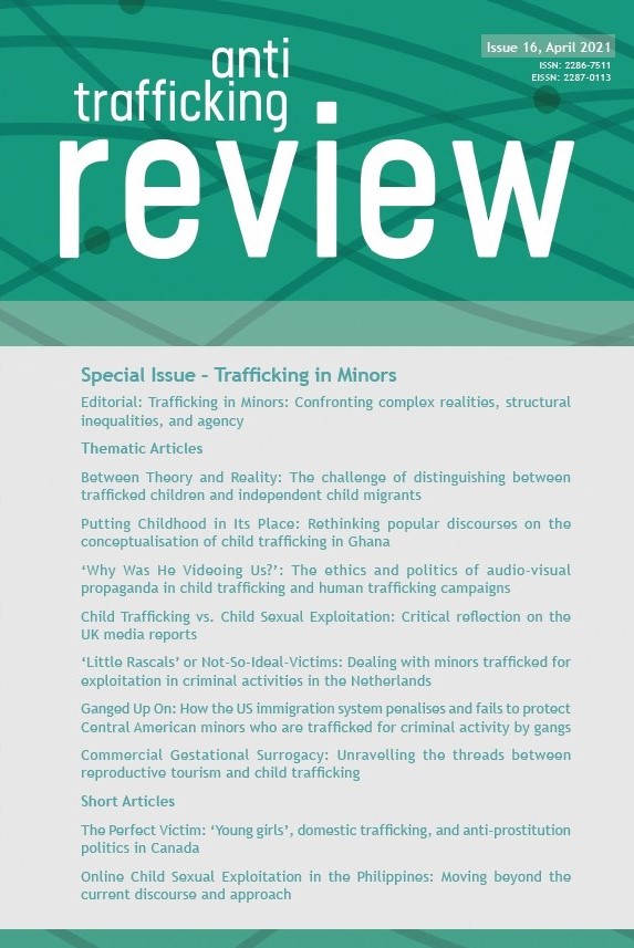 					View No. 16 (2021): Special Issue - Trafficking in Minors
				