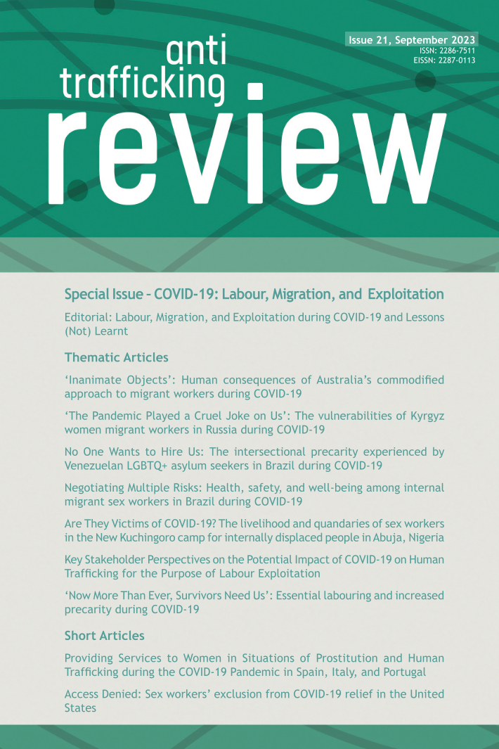 					View No. 21 (2023): Special Issue - COVID-19: Labour, Migration, and Exploitation 
				