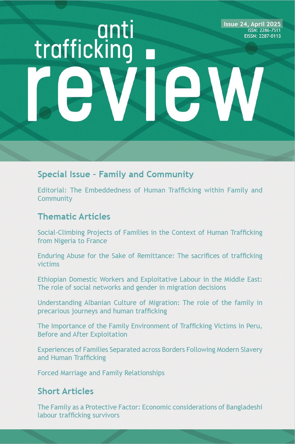 View No. 24 (2025): Special Issue – Family and Community